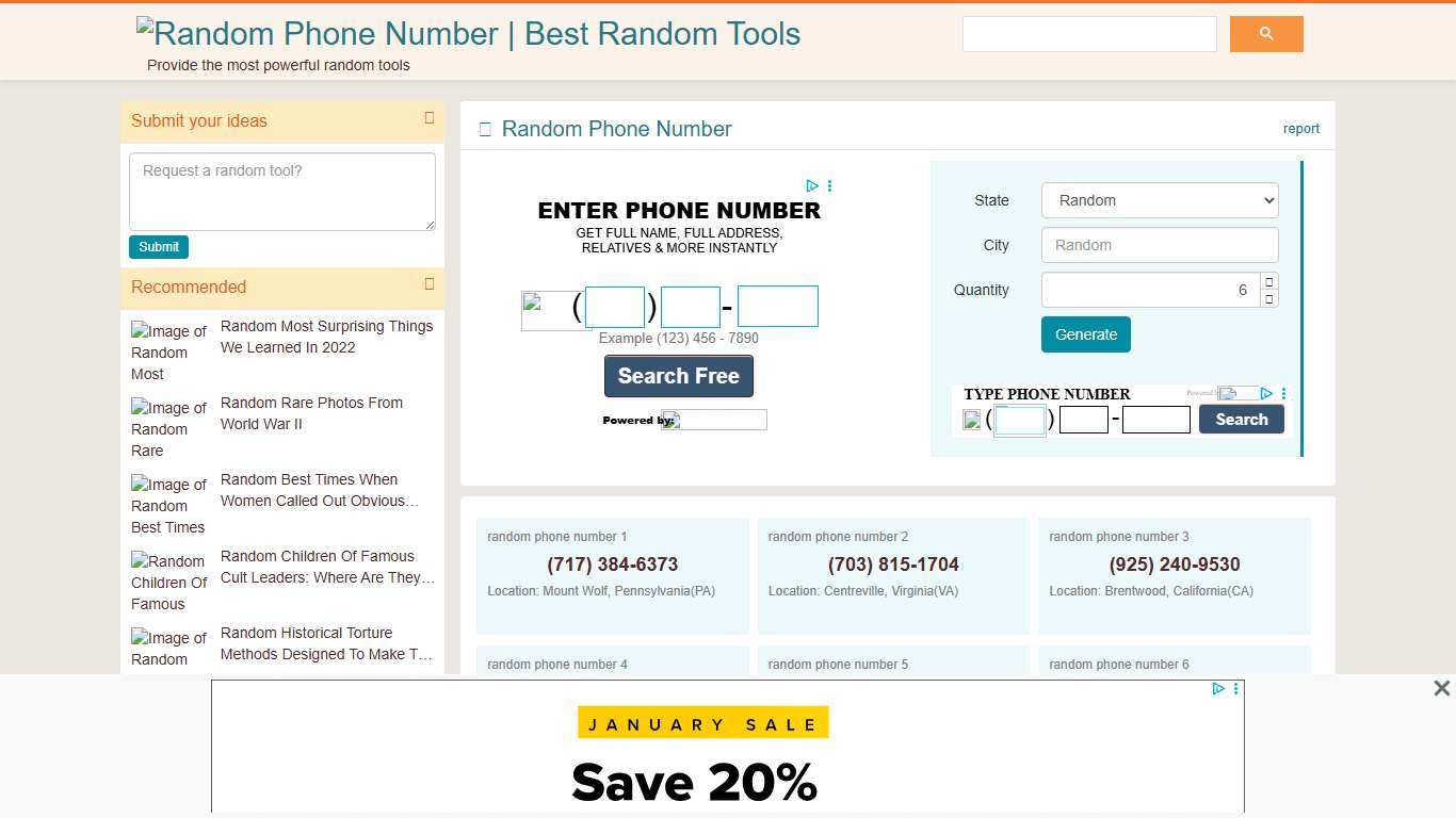 Random US Phone Number Best Random Tools